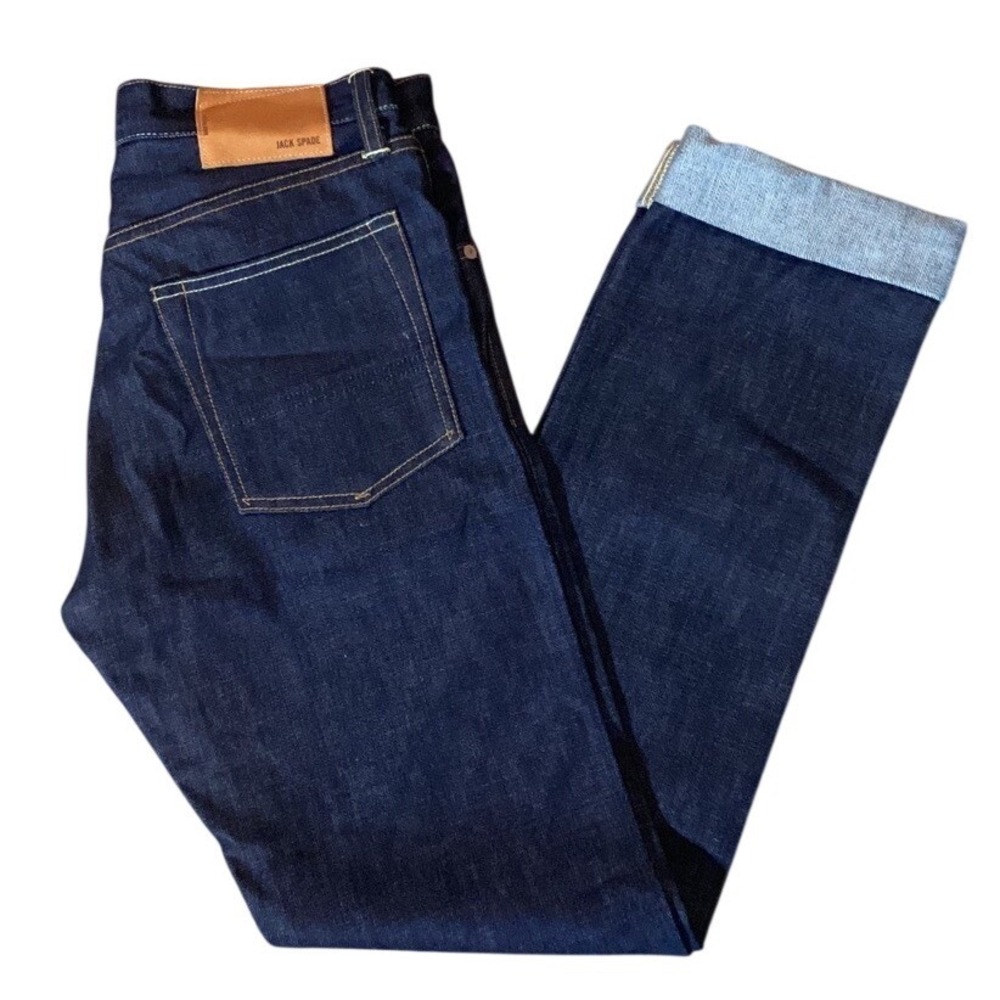 NWT  Men's JACK SPADE BT-01 SELVAGE Slim Black Jeans Button Fly Size 29 X 31